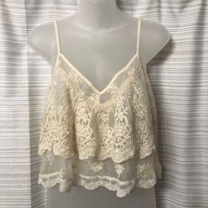 Beautiful Floral Lace Boho Crop Top